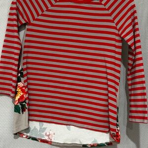 Matilda Jane Striped Red and Gray Kids Shirt